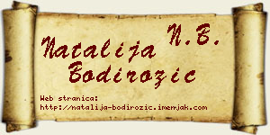 Natalija Bodirožić vizit kartica